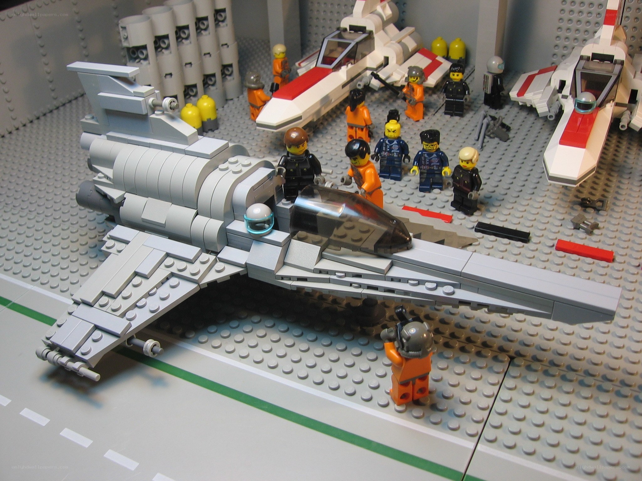 Lego starfighter hangar scene
