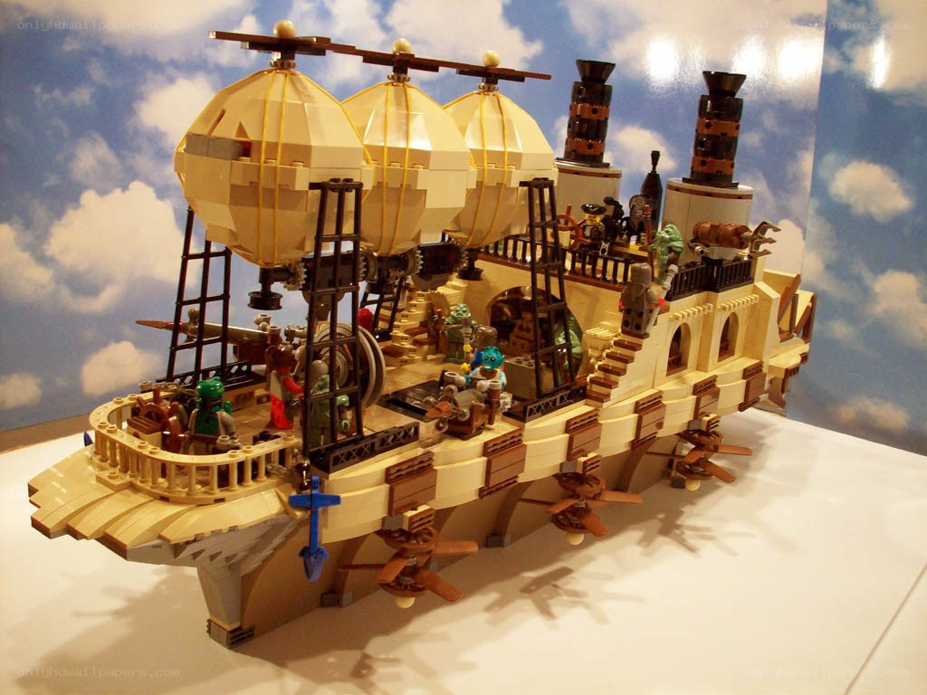 Lego steampunk airship model