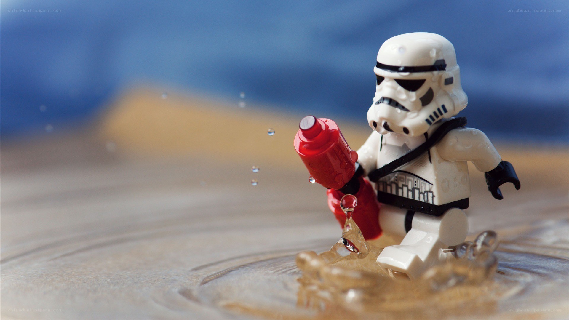 Lego stormtrooper in water