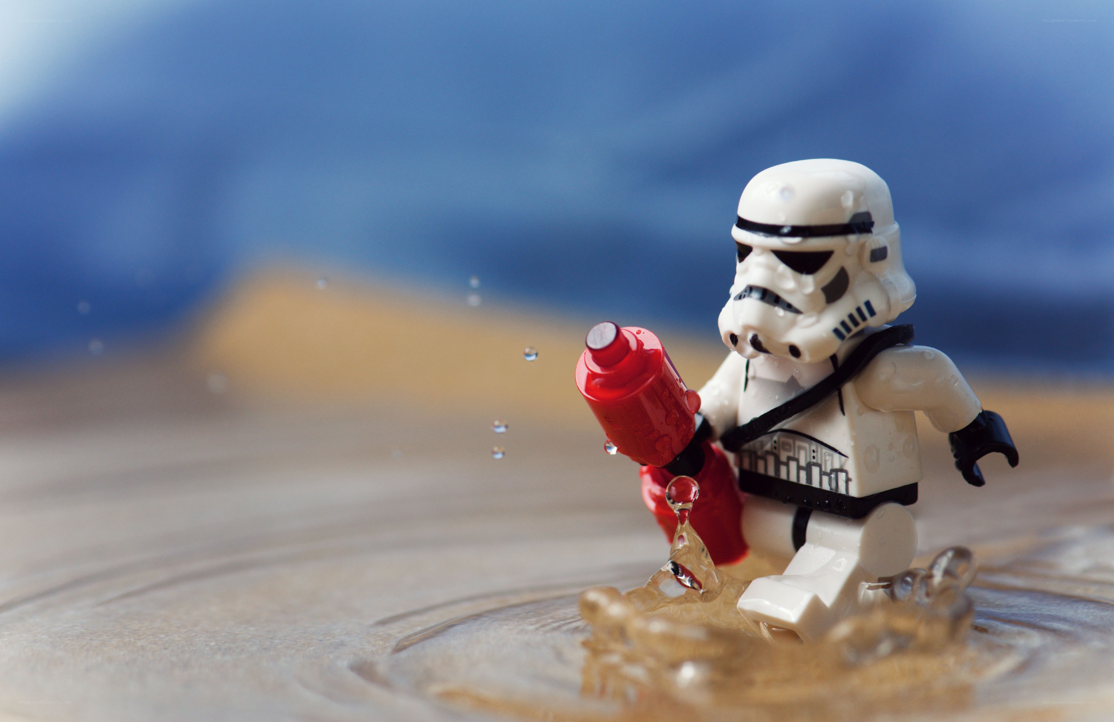 Lego stormtrooper in water