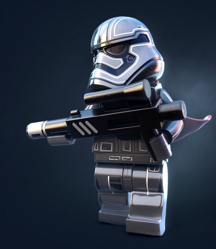 Lego Stormtrooper Minifigure — Black, Dramatic