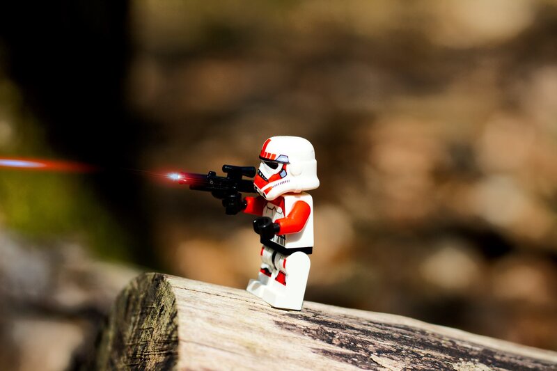 Lego Stormtrooper Minifigure — White, Dramatic
