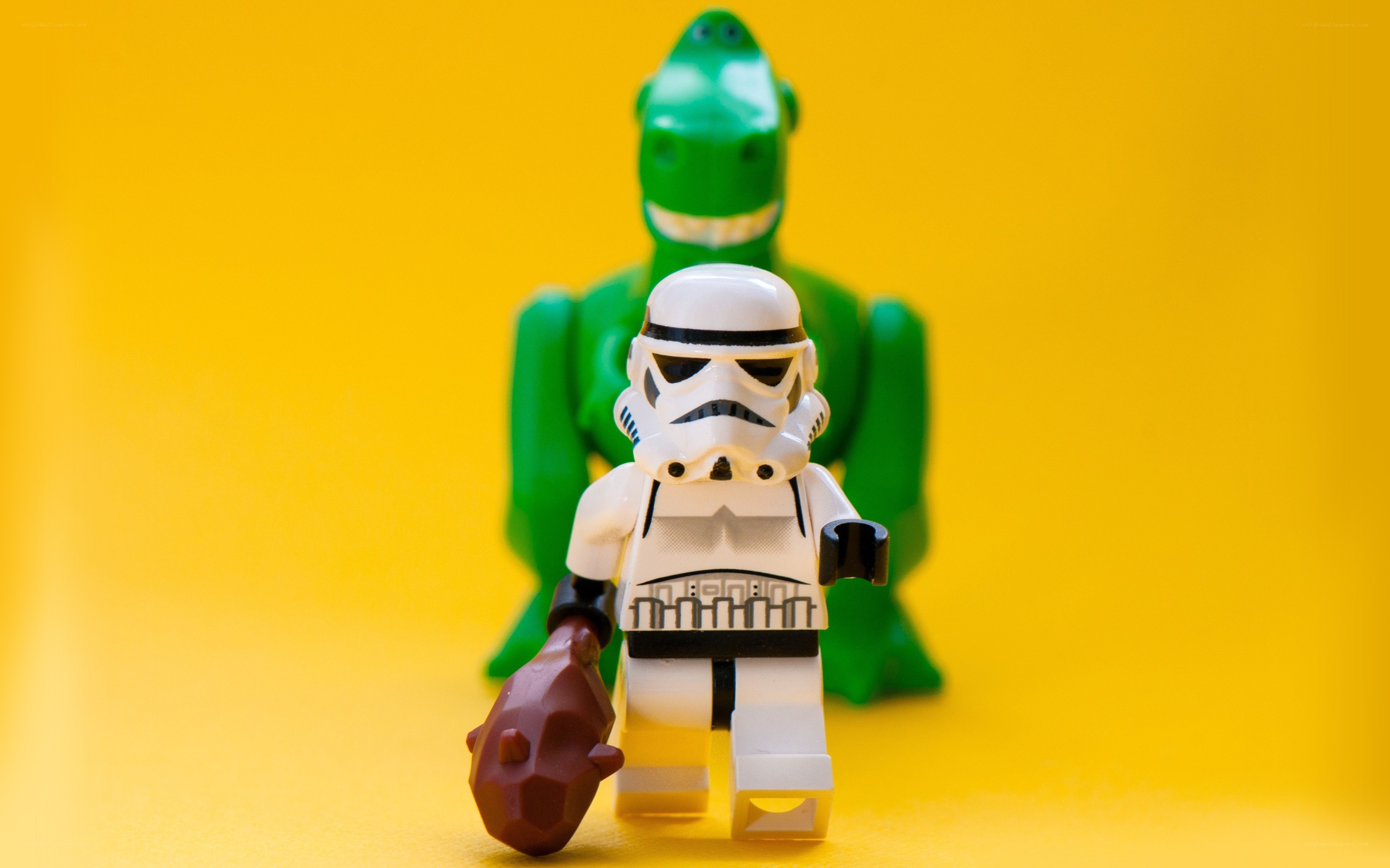 Lego stormtrooper with dinosaur