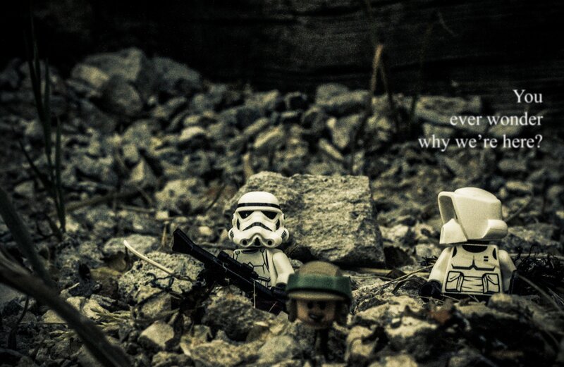 Lego stormtroopers in trench