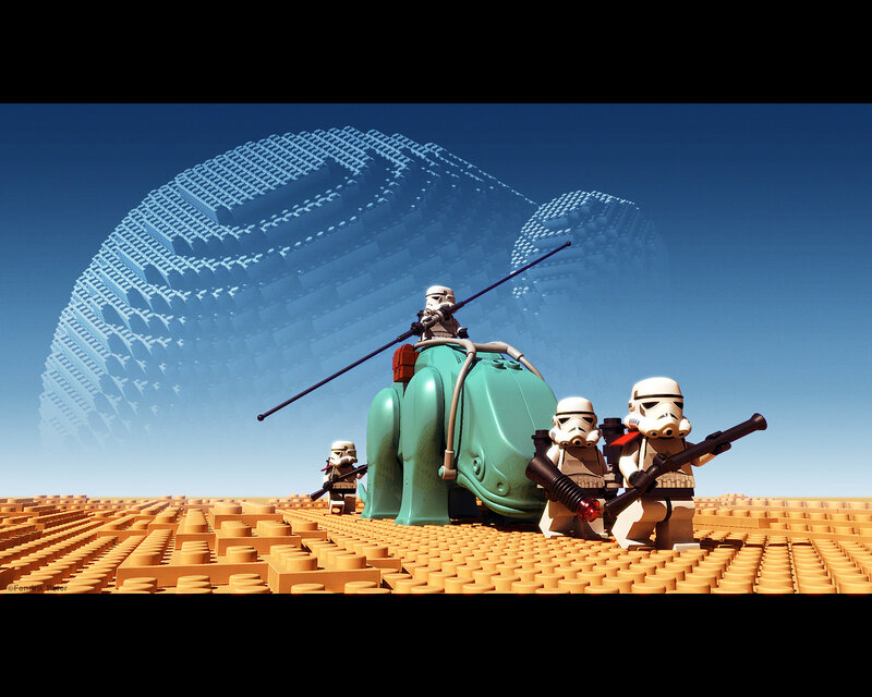 Lego stormtroopers on desert planet