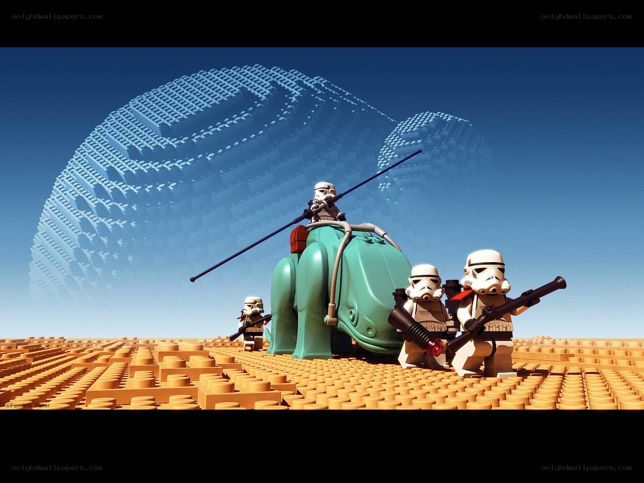 Lego stormtroopers on desert planet