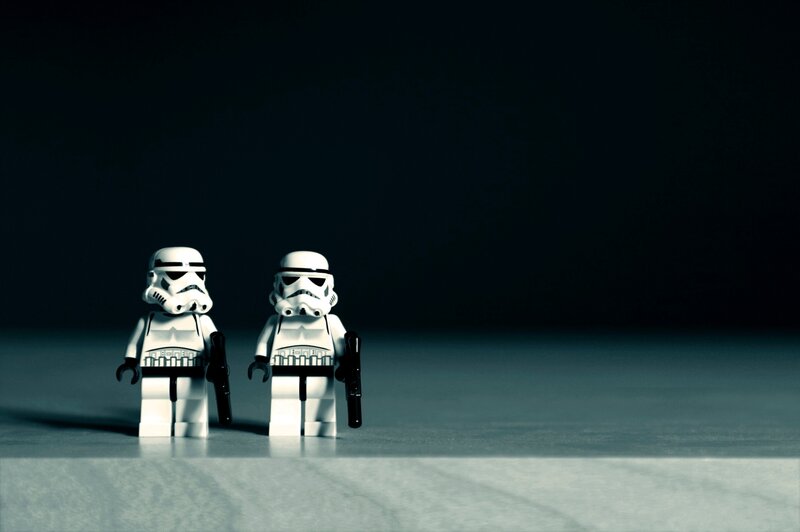 Lego stormtroopers standing