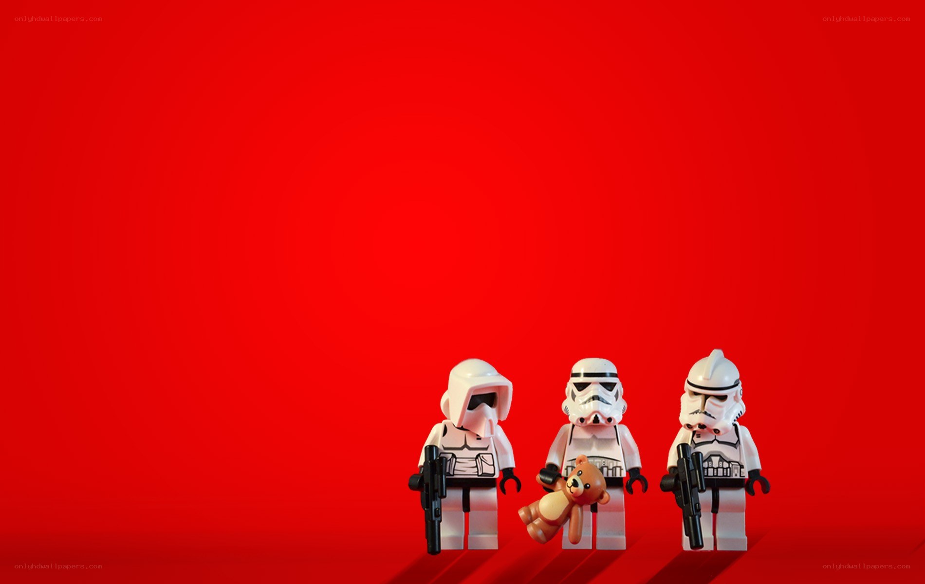 Lego stormtroopers with teddy bear