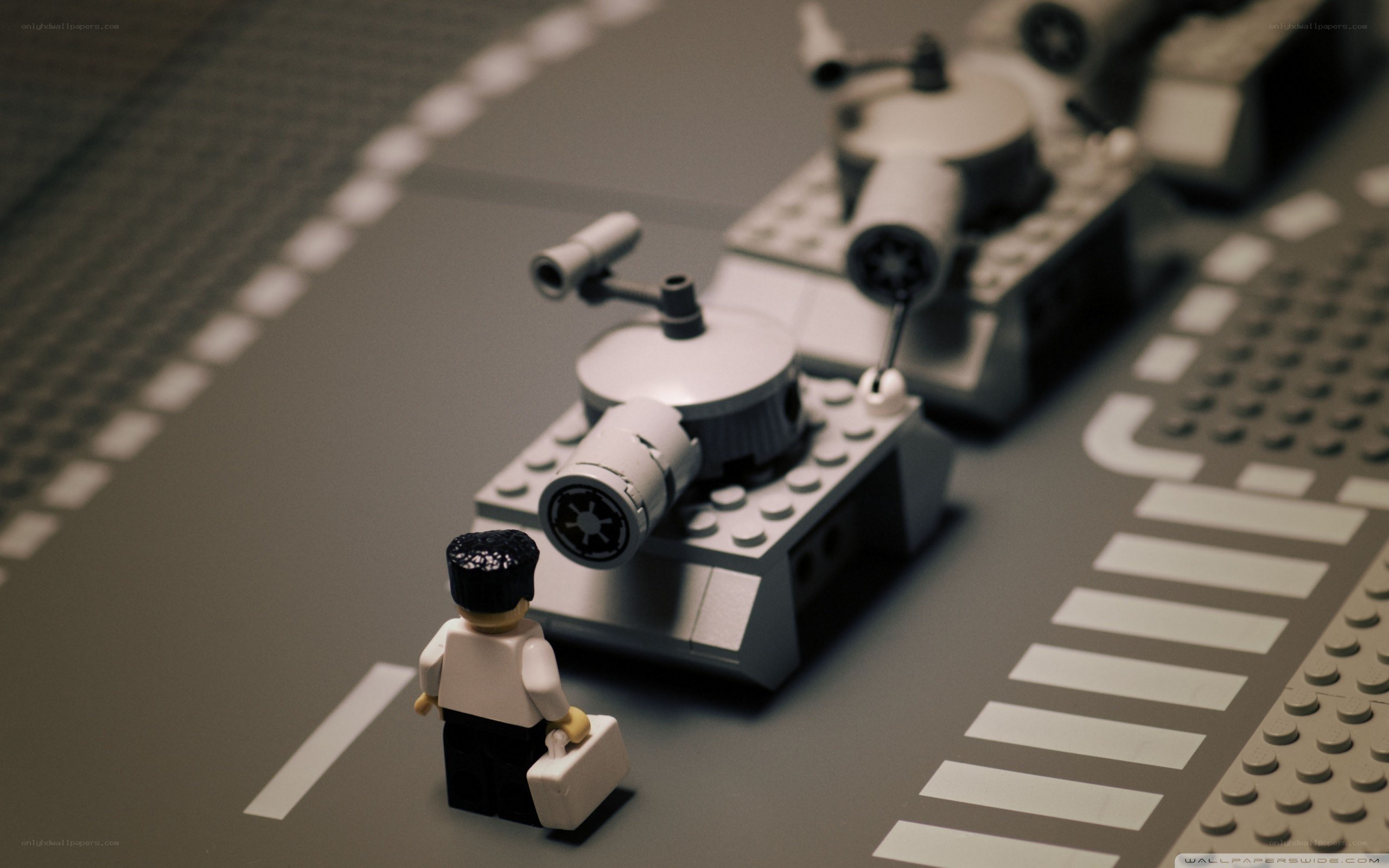 Lego tank and minifigure