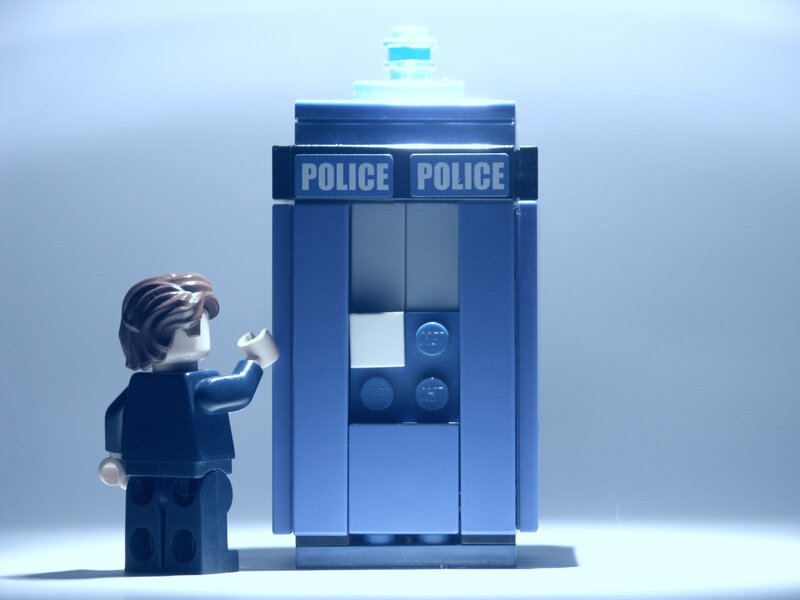 Lego TARDIS with minifigure