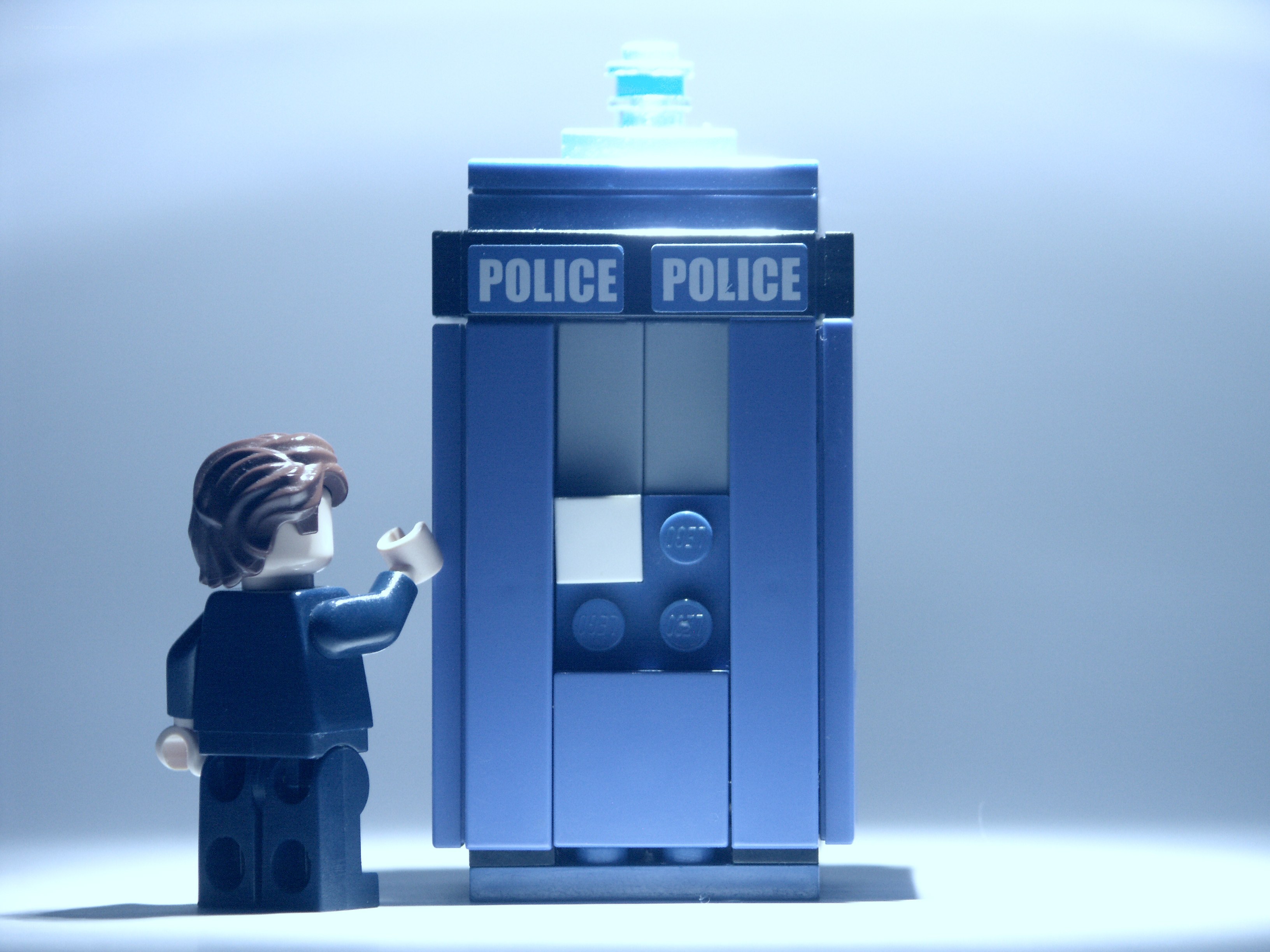 Lego TARDIS with minifigure