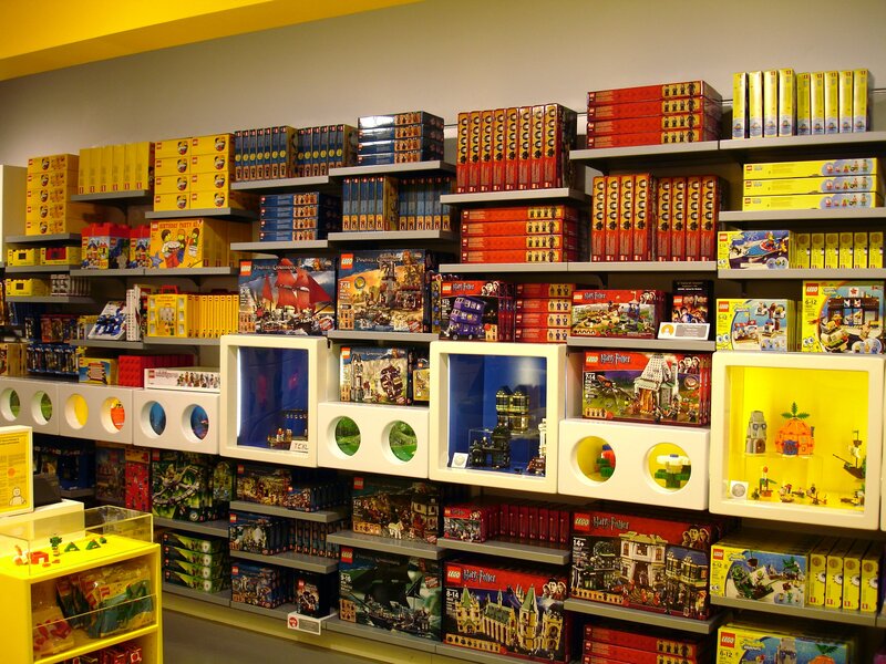 Lego Toy Display — Yellow, Organized