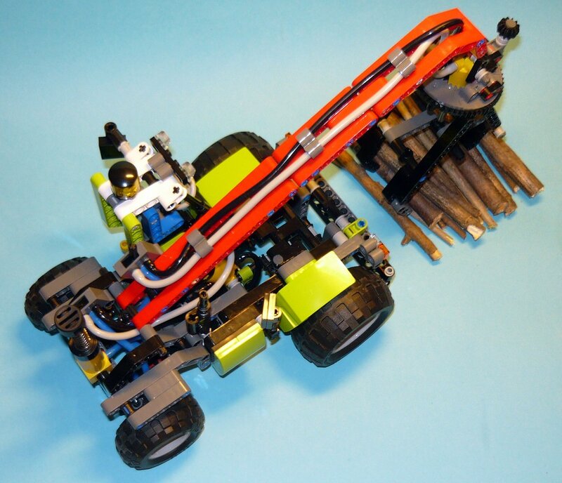 Lego tractor with log loader