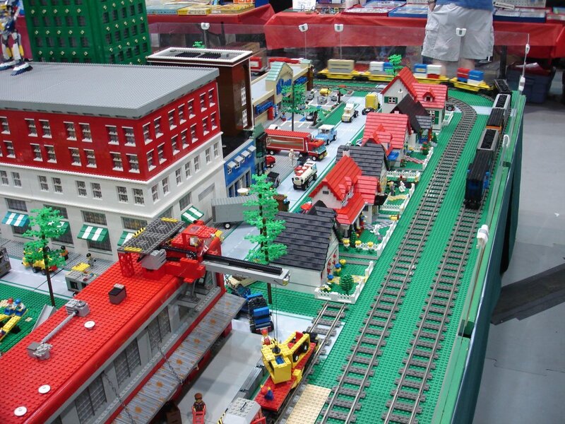 Lego train set display
