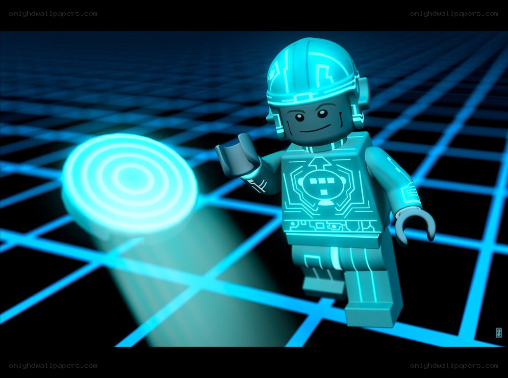 Lego Tron character on grid