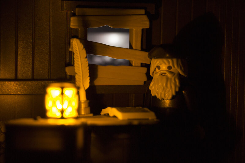 Lego Wizard at Desk