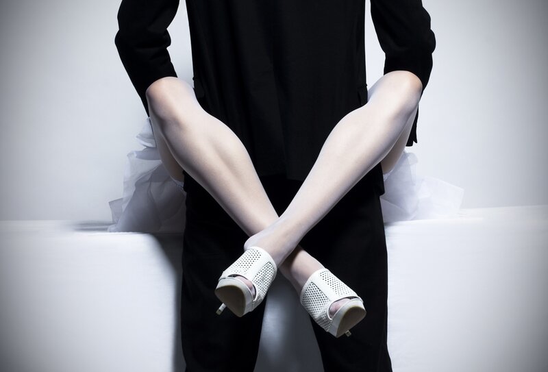 Legs crossed in high heels