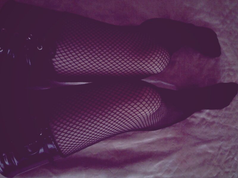 legs in fishnet stockings