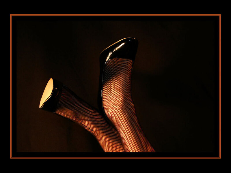 Legs in Fishnet Stockings — Black