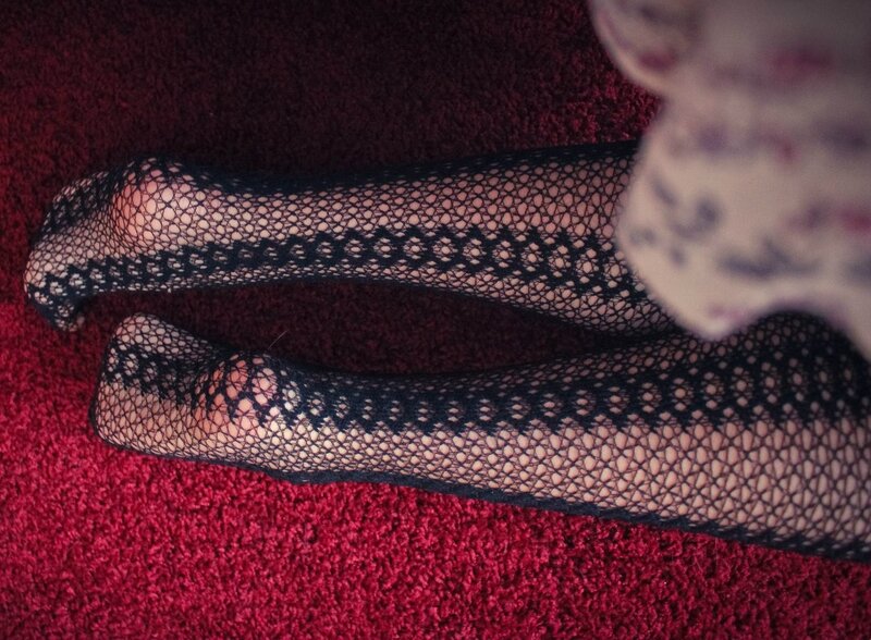 Legs in Fishnet Stockings — Red, Neutral
