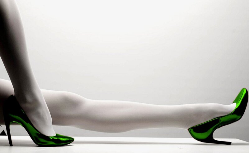 Legs in Green Heels
