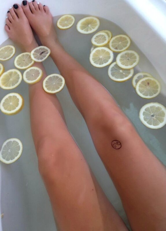 legs in lemon bath