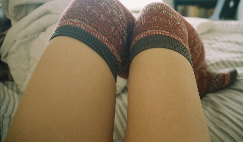 legs in patterned socks