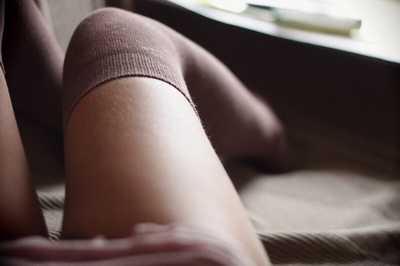 Legs in pink tights