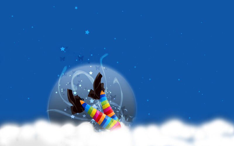 Legs in Rainbow Socks