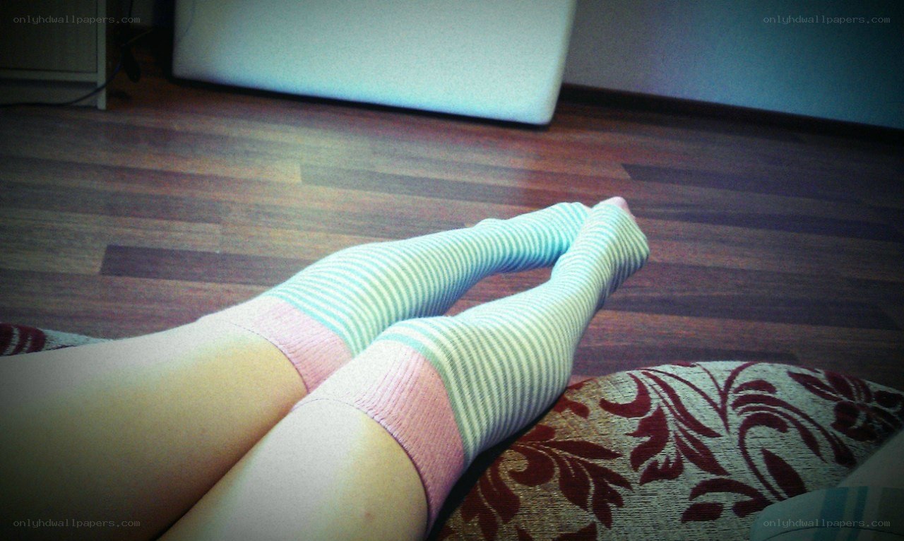 legs in striped socks