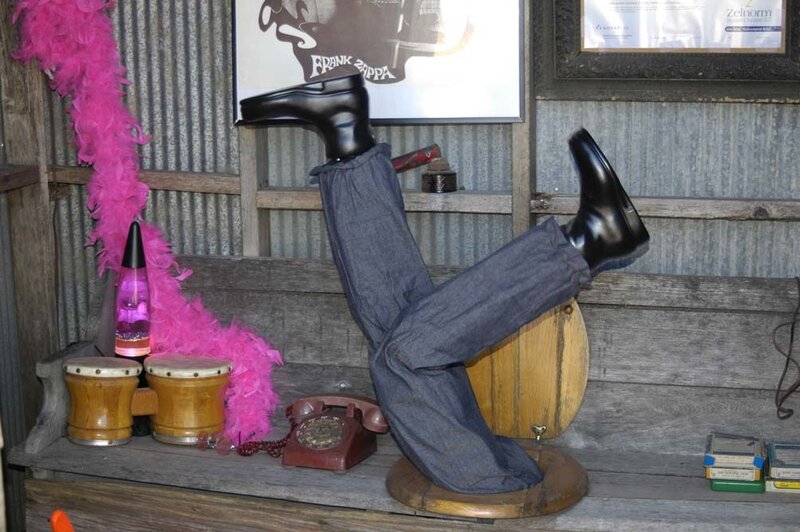 legs sculpture on display