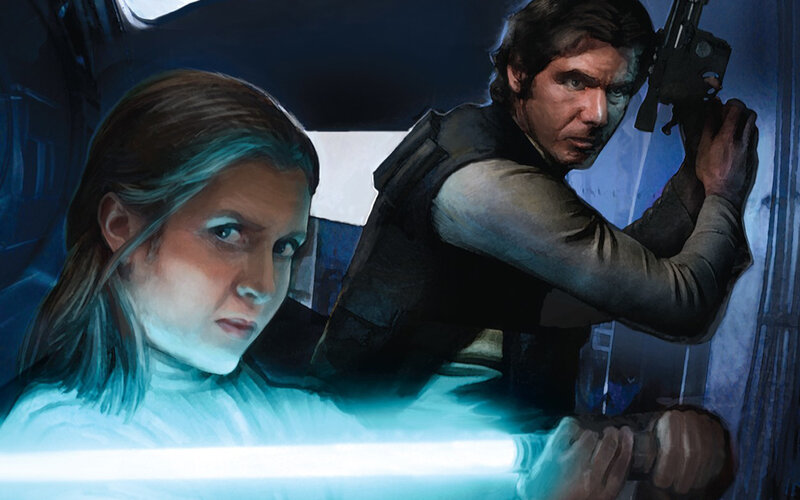 Leia and Han in a tense moment
