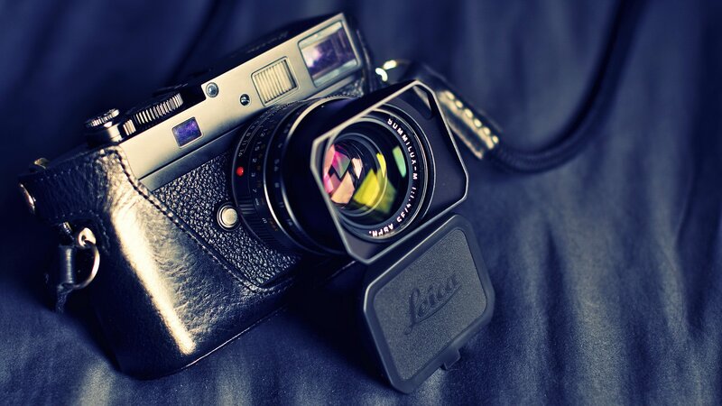 Leica Camera with Lens — Blue