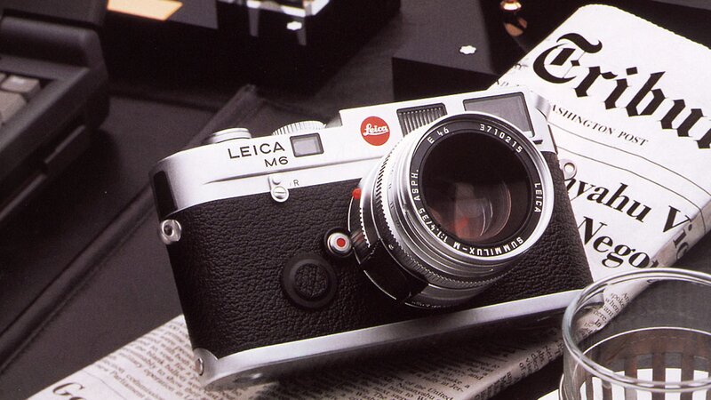 Leica M6 camera on newspaper
