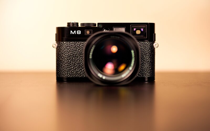 Leica M8 camera on table