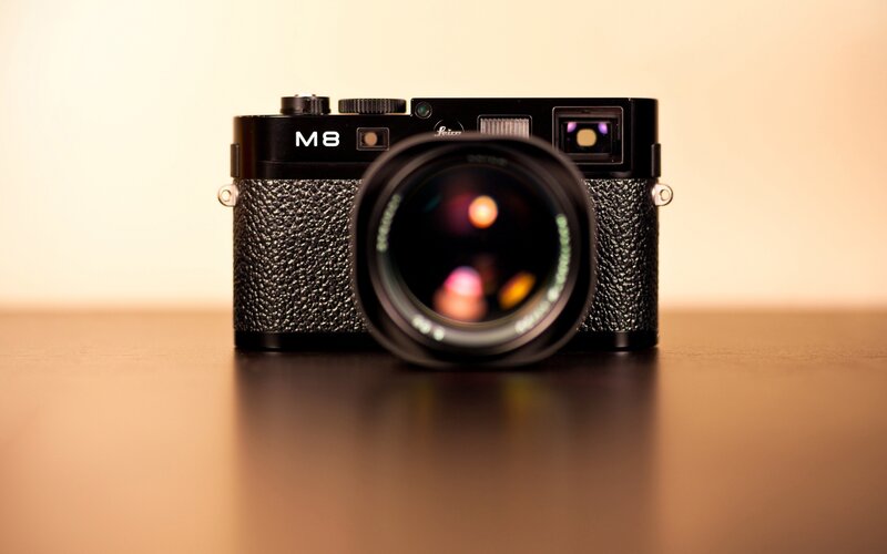 Leica M8 camera on table