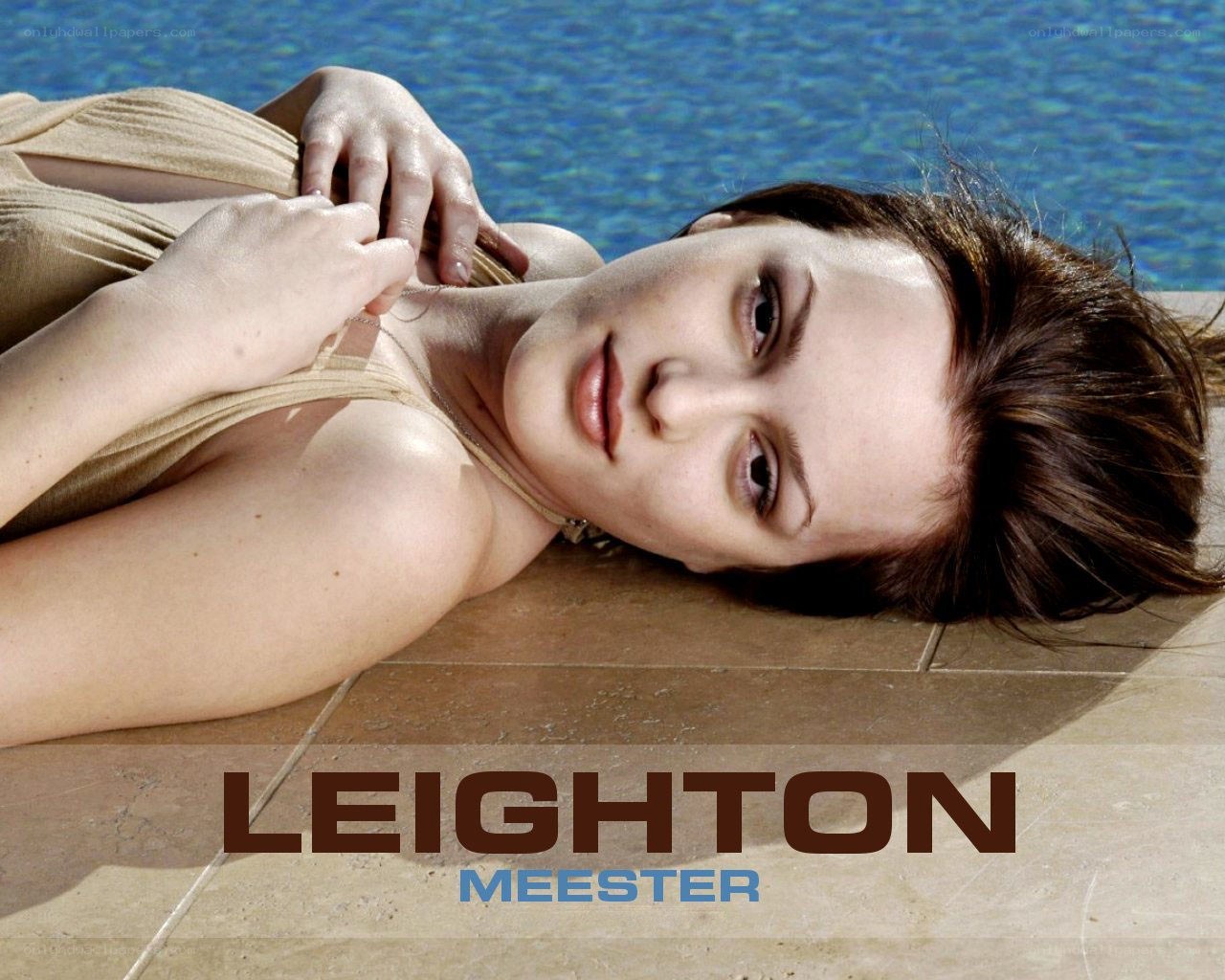 Leighton Meester by pool