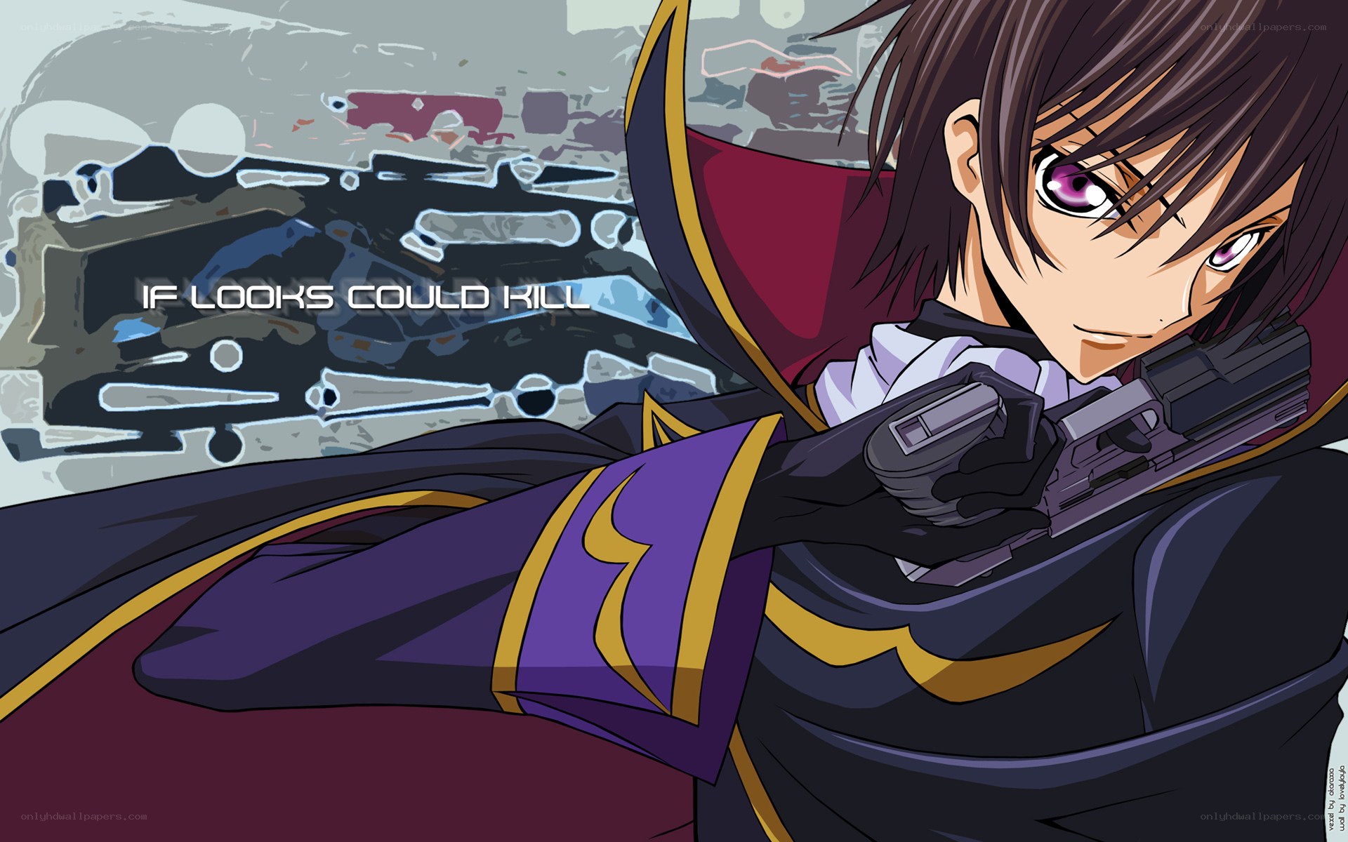 Lelouch aiming a gun
