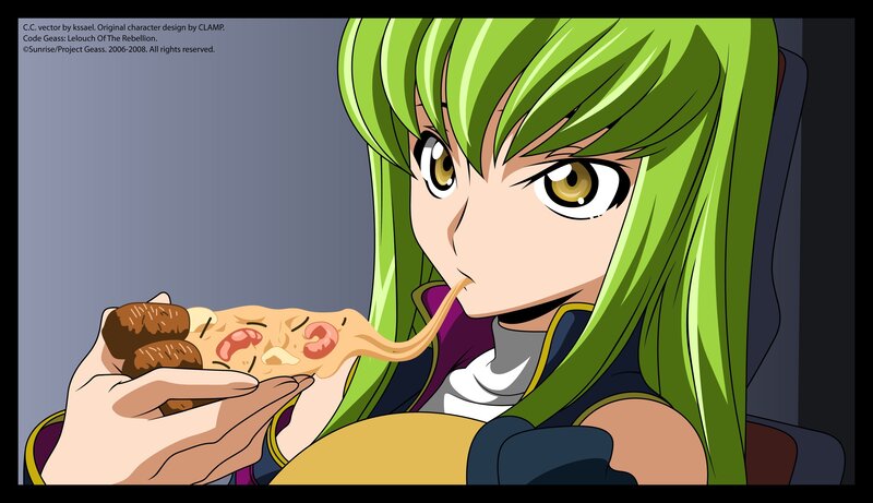 Lelouch eating pizza