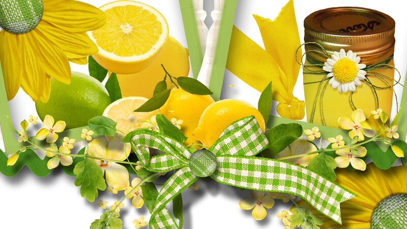 Lemon and Flower Arrangement — Yellow