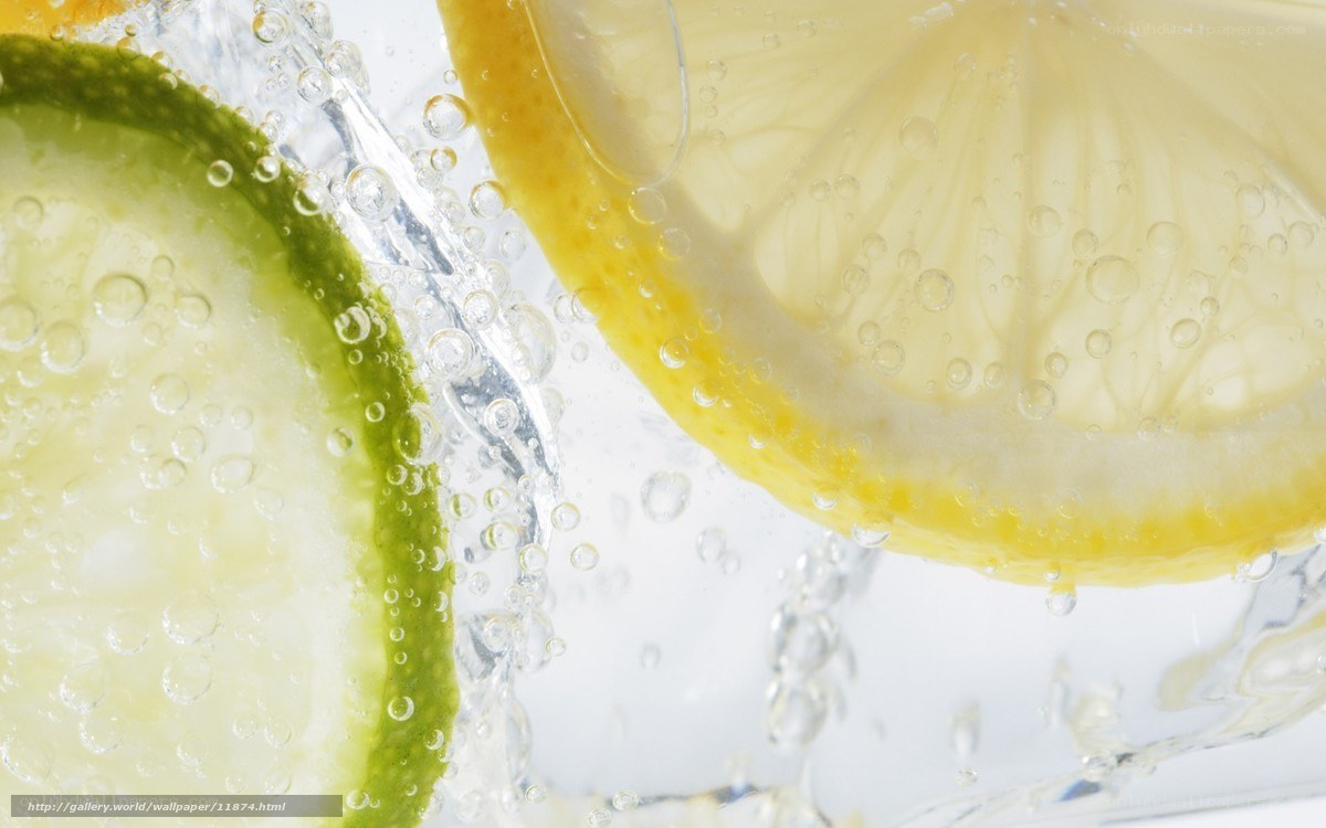 lemon and lime in sparkling water