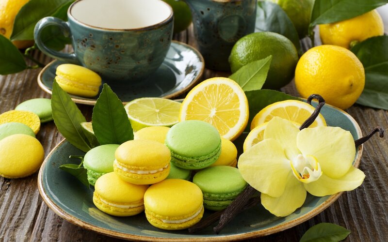 Lemon and Lime Macarons — Yellow, Fresh