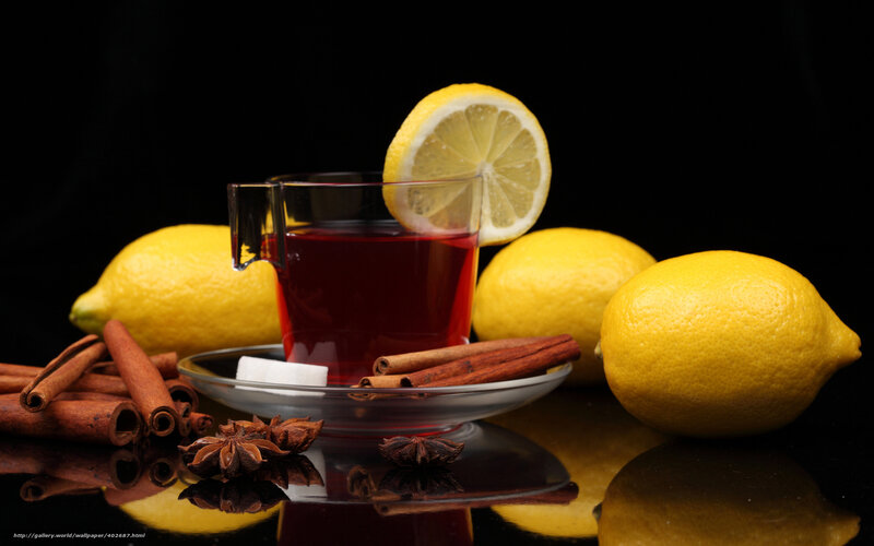Lemon and Tea on Black — Yellow