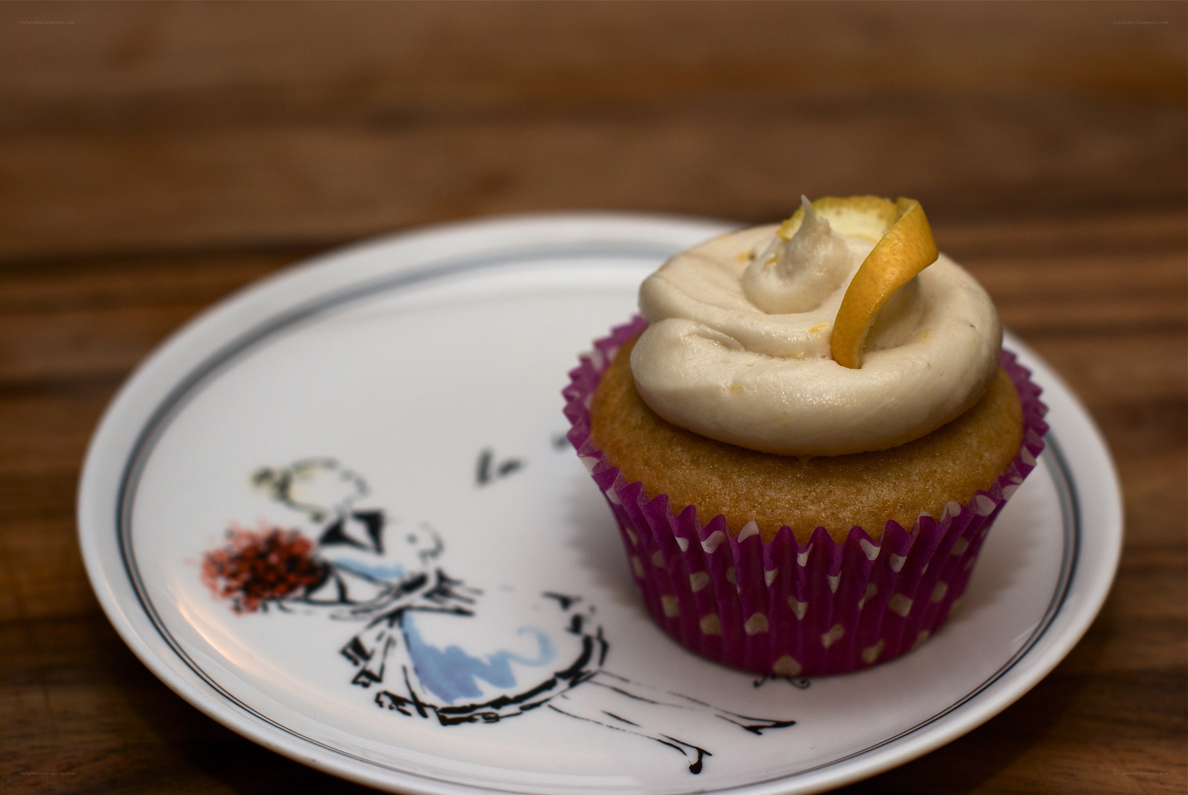 lemon cupcake on a plate