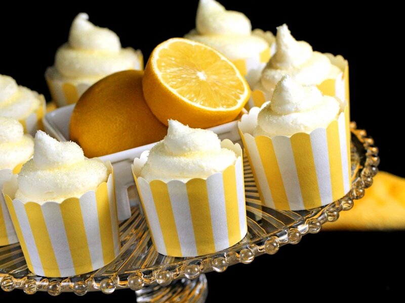 Lemon Cupcakes on Stand