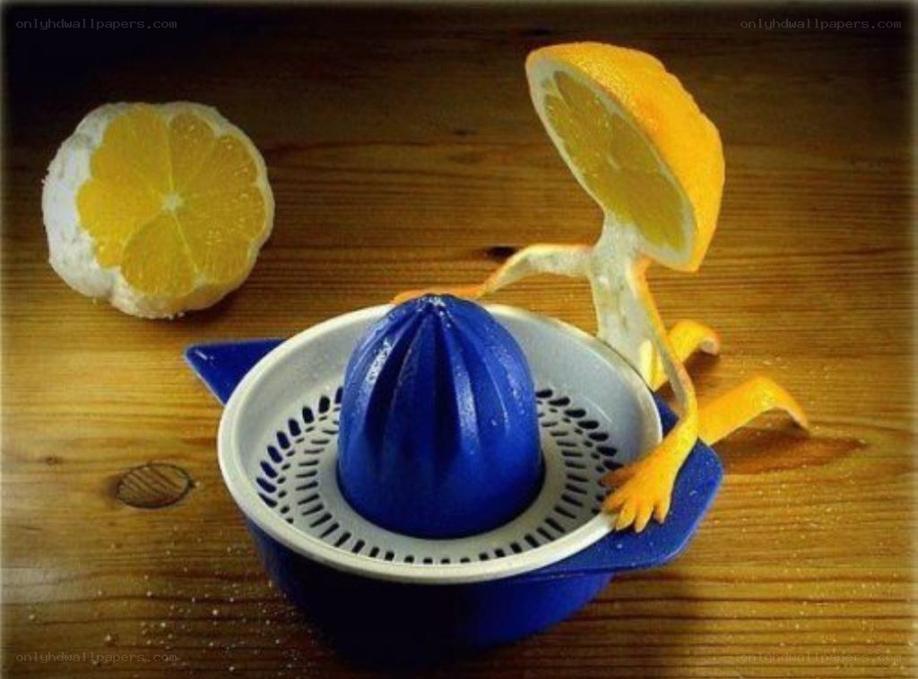 lemon juicer with lemon character