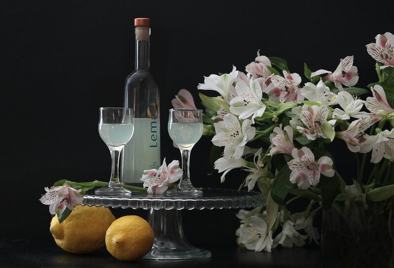 Lemon Liqueur and Flowers