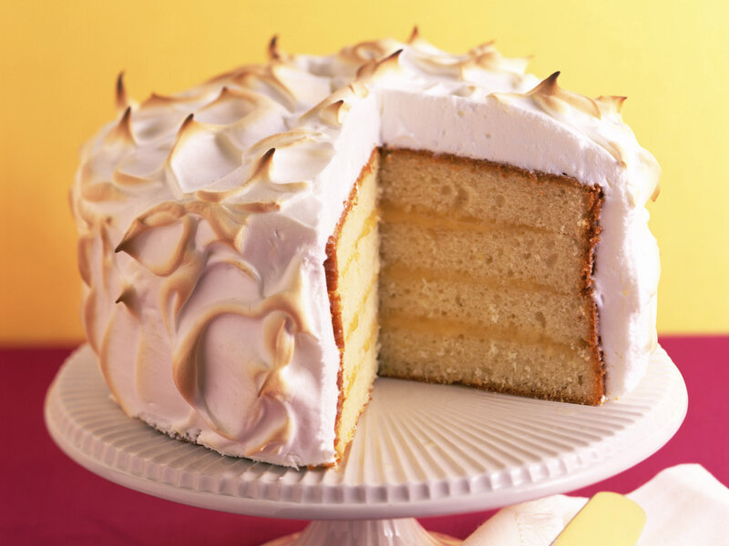 Lemon Meringue Cake — Yellow, Appetizing