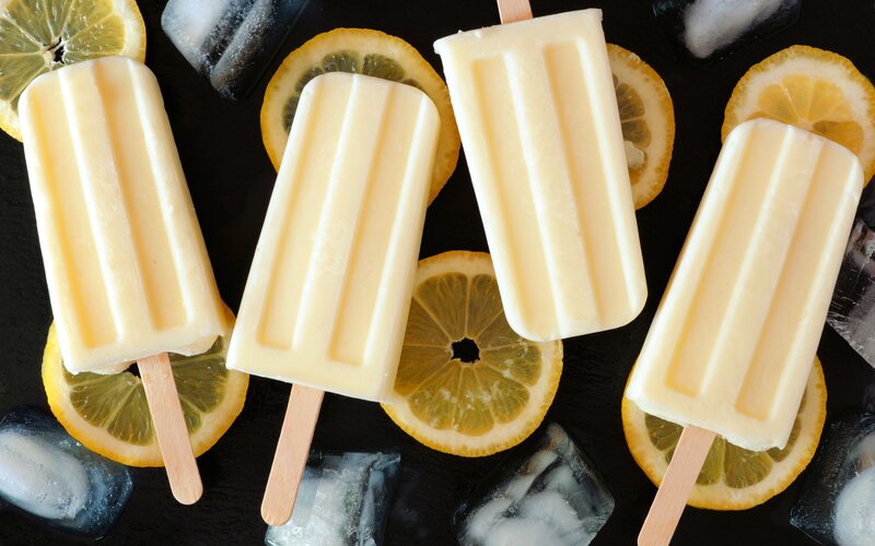 Lemon Popsicles on Ice