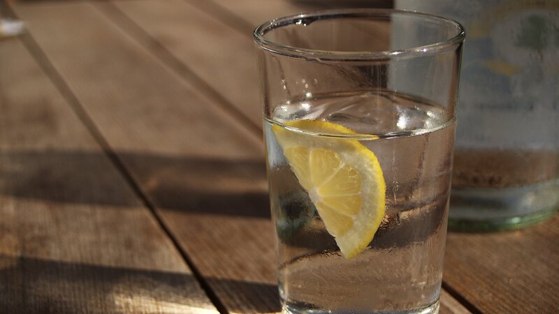 Lemon Slice in Glass — Brown